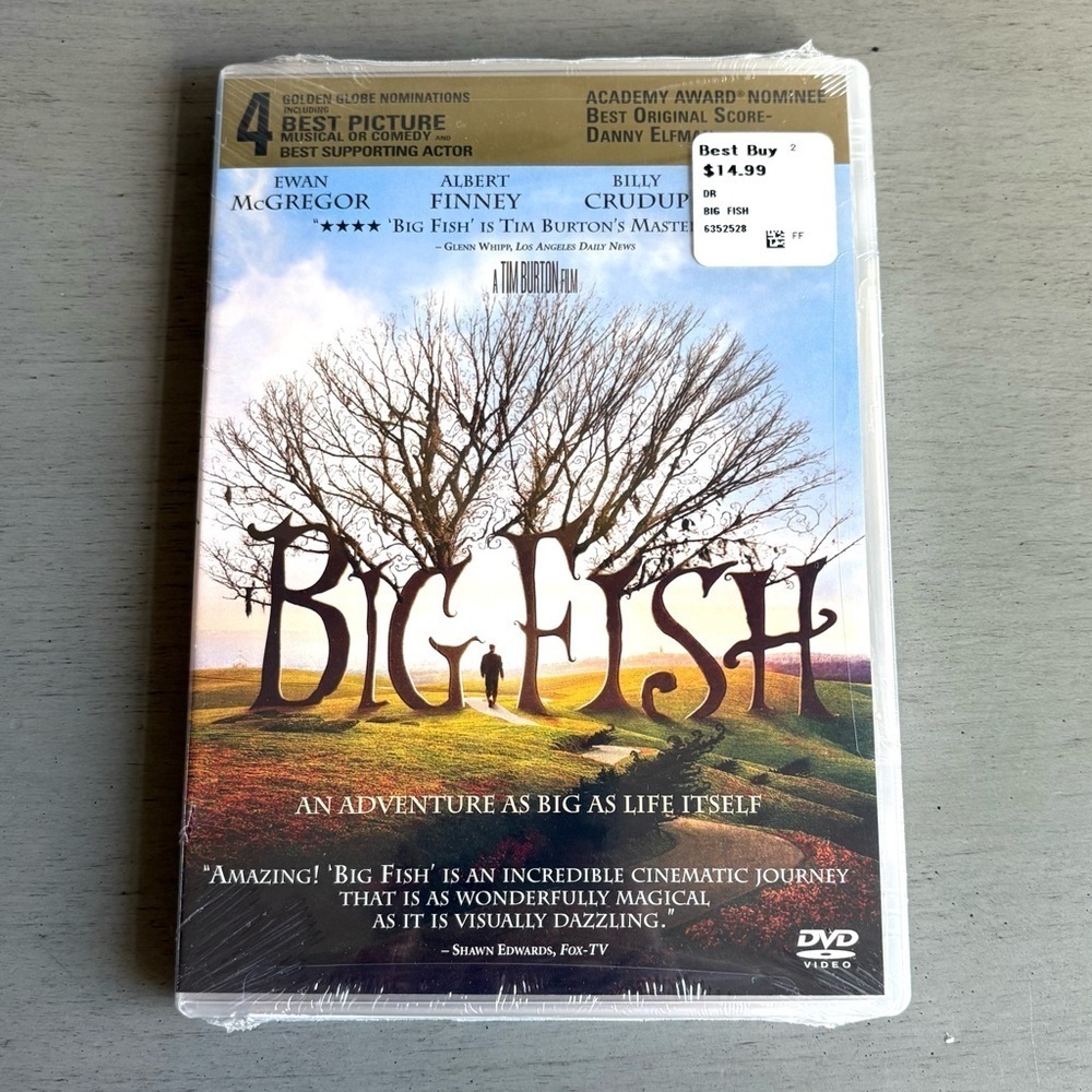 Big Fish DVD 2003 Tim Burton Ewan McGregor New Sealed Golden Globe Nominations